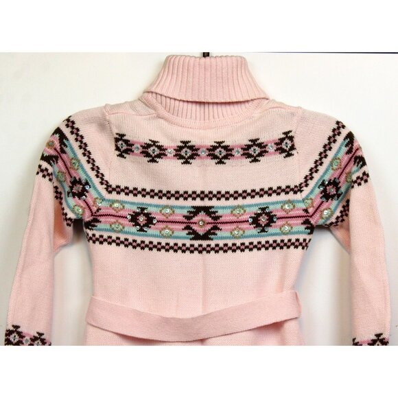 2006 Gymboree Park City Luxe Pink Fair Isle Sweater Duster sz 6 12 NWT Knit - Picture 6 of 9